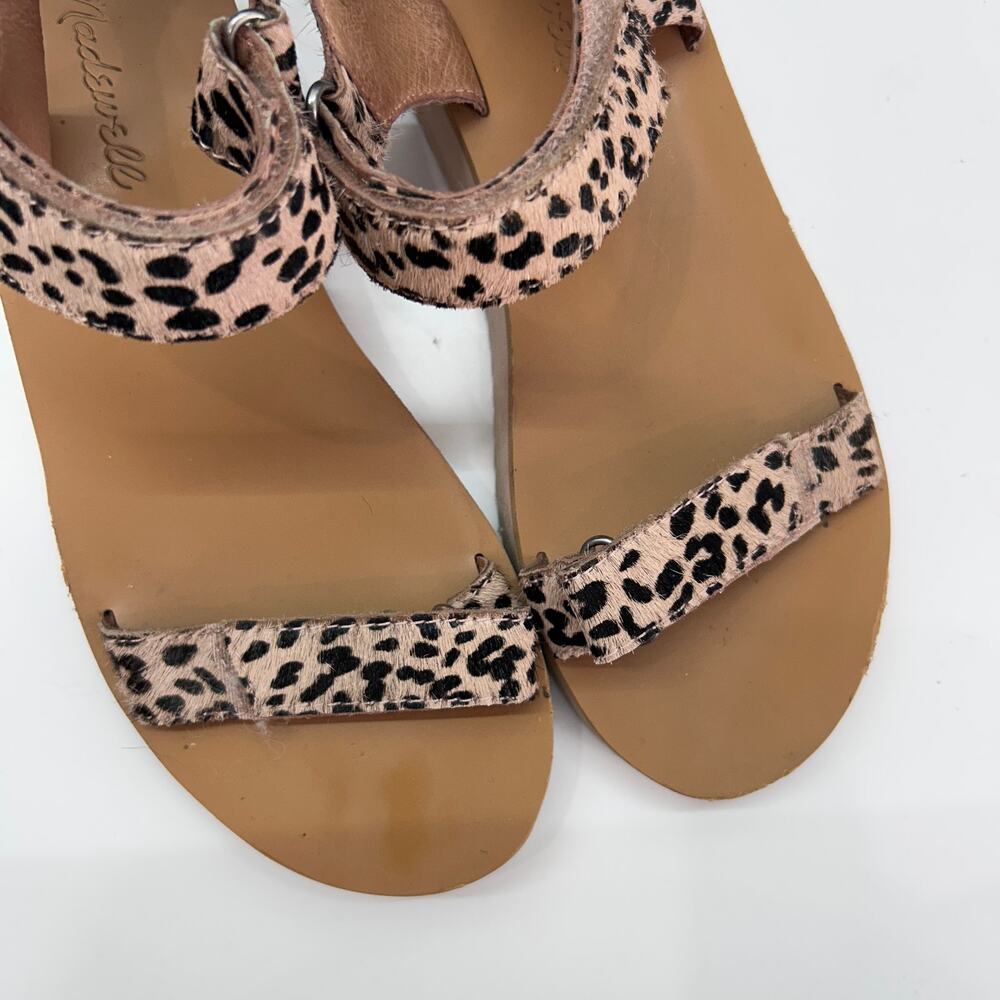 Madewell The Maggie Sandal 7.5 Brown Beige Calf Hair Leather Strappy Neutral - Picture 3 of 6